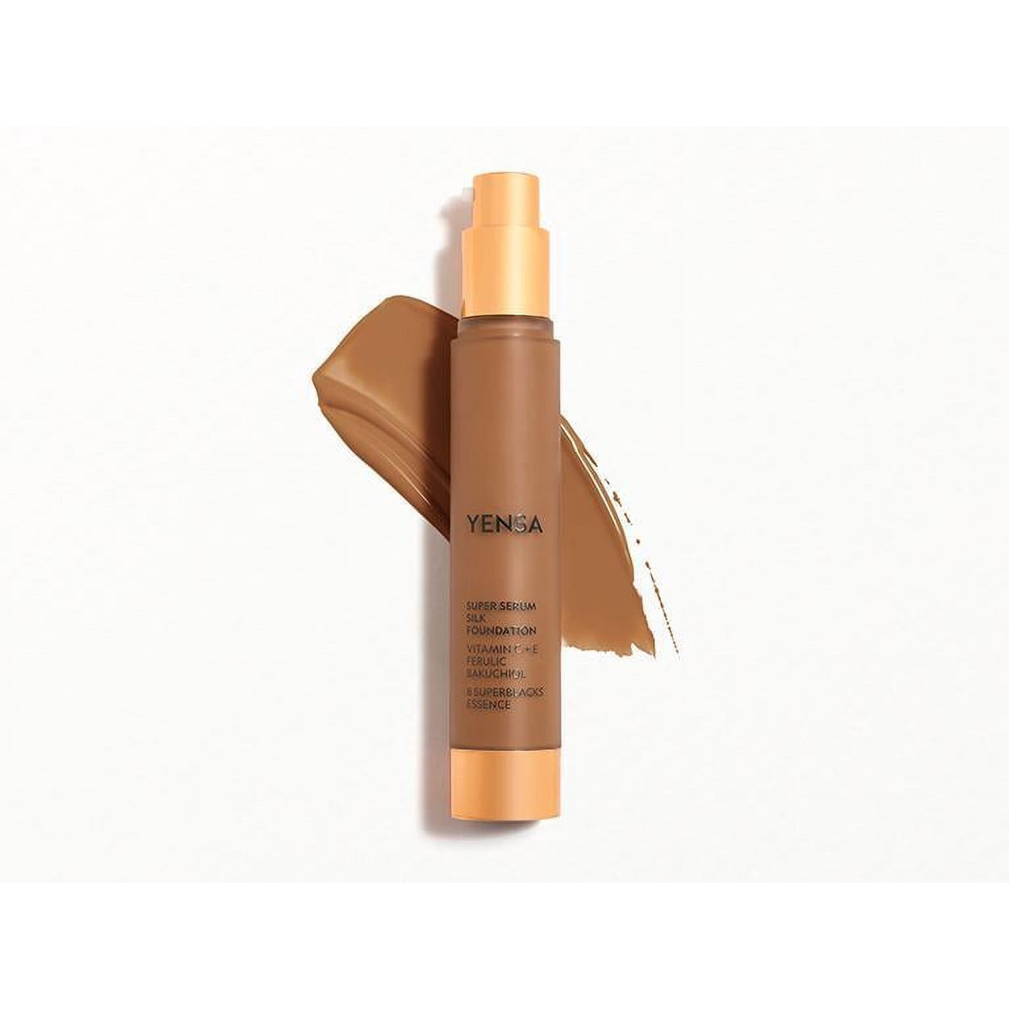 YENSA Super Serum Silk Foundation – Deep Golden – 1 fl oz | Full Coverage | Hydrating | Skin Care + Makeup