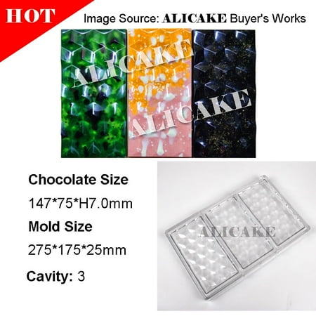 

3D Chocolate Bar Mold Plastic Polycarbonate Tray Forms Mold for Chocolate Candy Moulds Confectionery Baking Pastry Bary Tools