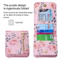 thumbnail image 3 of For Samsung Galaxy Z Flip 3 5G Shockproof Rose PU Leather Wallet With Crossbody Strap Case Cover, 3 of 5
