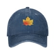 thumbnail image 1 of LNWH Baseball Cap, Outdoor Casual Sports Cap Classic Curved Brim Hat - Adjustable Cowboy Hat, Cartoon Autumn Leaves- Navy Blue, 1 of 8