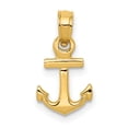 thumbnail image 1 of 14k Yellow Gold Small Anchor Necklace Charm Pendant Seashore, 1 of 6