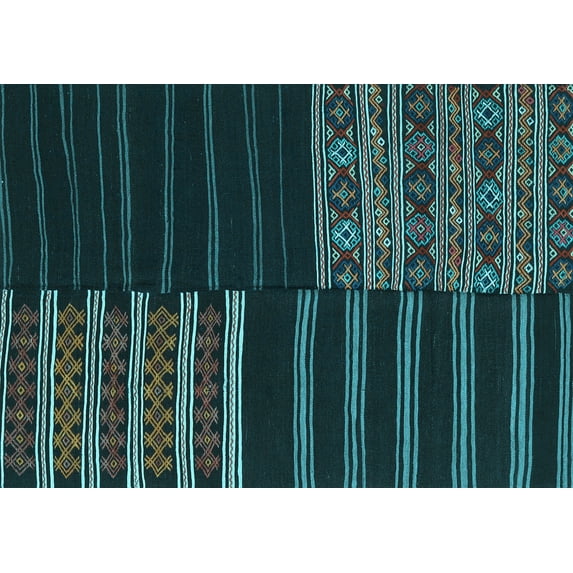 Ahgly Company Indoor Rectangle Patchwork Light Blue Transitional Area Rugs, 8' x 12'