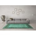 thumbnail image 3 of Ahgly Company Machine Washable Indoor Rectangle Persian Turquoise Blue Traditional Area Rugs, 5' x 7', 3 of 4