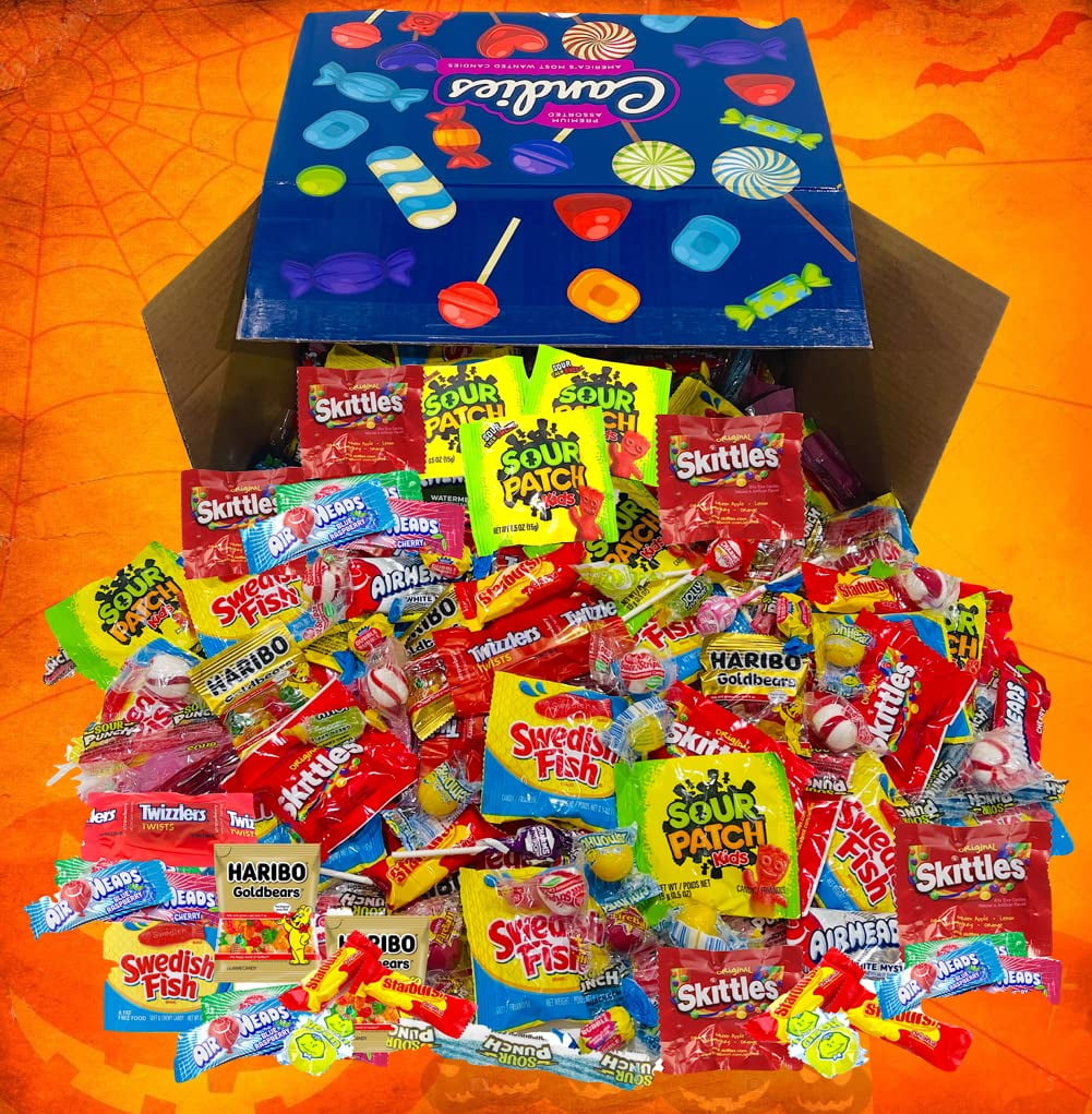 HUGE Assorted Candy PARTY MIX BOX 6.50 LBS/104 OZ Over 255 Individually Wrapped Candies of All Time America's Most (Purple)