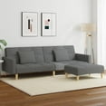 thumbnail image 1 of vidaXL 2-Seater Sofa Bed with Footstool Dark Grey Fabric, 1 of 5
