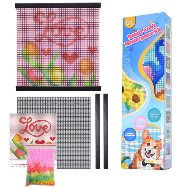 Pack de Perles Éducatif Kit de Bricolage pour le Développement des Compétences Motrices et l'Amélioration de l'Imagination des Enfants avec Perles