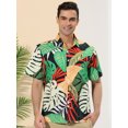 thumbnail image 2 of Camisa con estampado floral Lars Amadeus para hombre Camisas de playa de verano manga corta botones Verde blanco XXL, 2 of 6