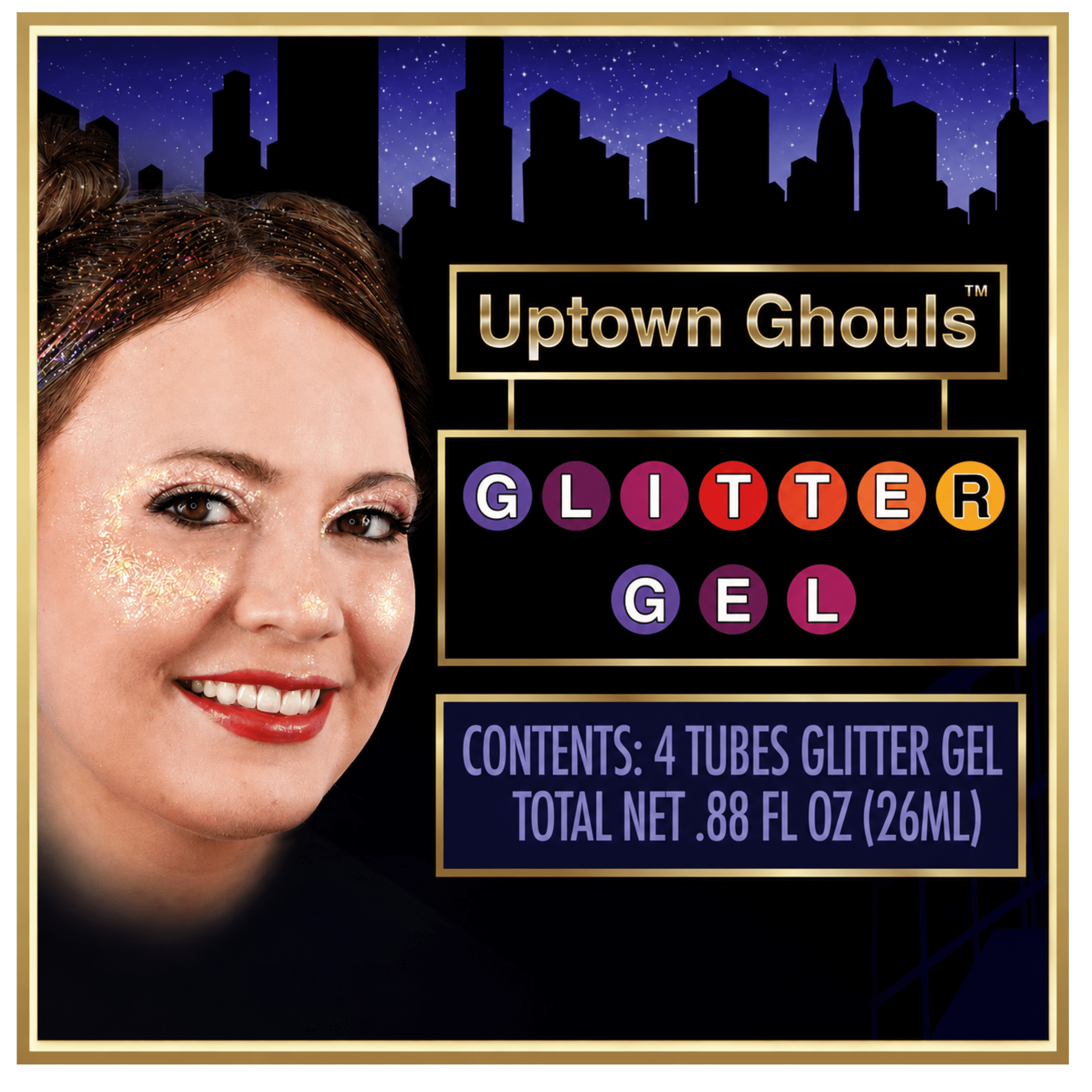 Uptown Ghouls Glitter Gel 4-Pack Halloween Makeup by Woochie