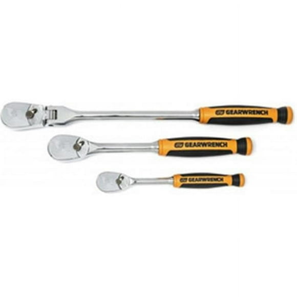 WTD KDT-81012T 0.25 in. & 0.37 in. 90 Tooth Dual Material Ratchet Set - 3 Piece