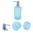 thumbnail image 5 of Unique Bargains 1 Pc Elegant Polka Dot Pattern Soap Pump Dispenser for Bathroom 16.9oz Blue Silver Tone, 5 of 6