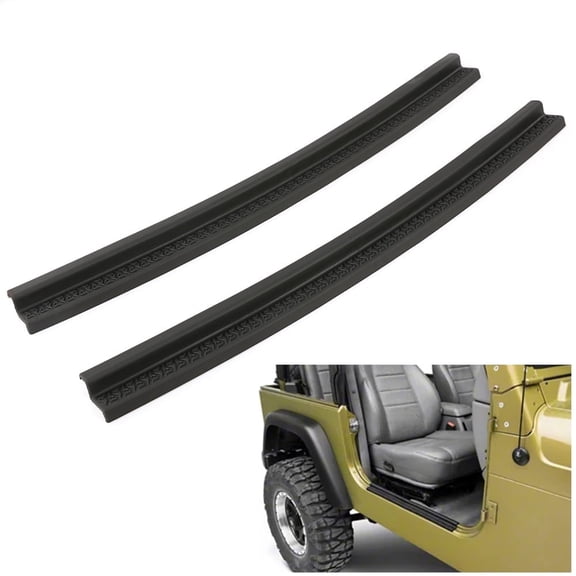 CROSSDESIGN 2X Door Sill Protectors Guards Plate Entry Guard Fit for Wrangler TJ 1997-2006