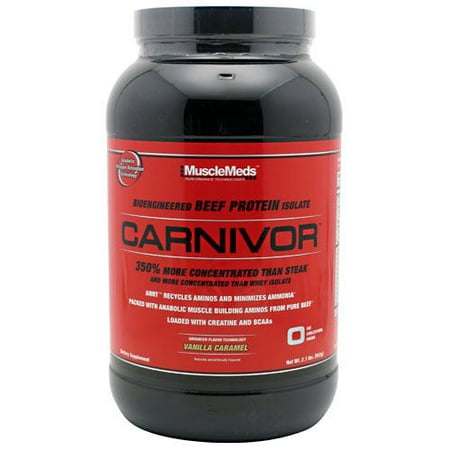 Carnivor Bioengineered Beef Protein Isolate Vanilla Caramel Dietary Supplement Powder, 2.1