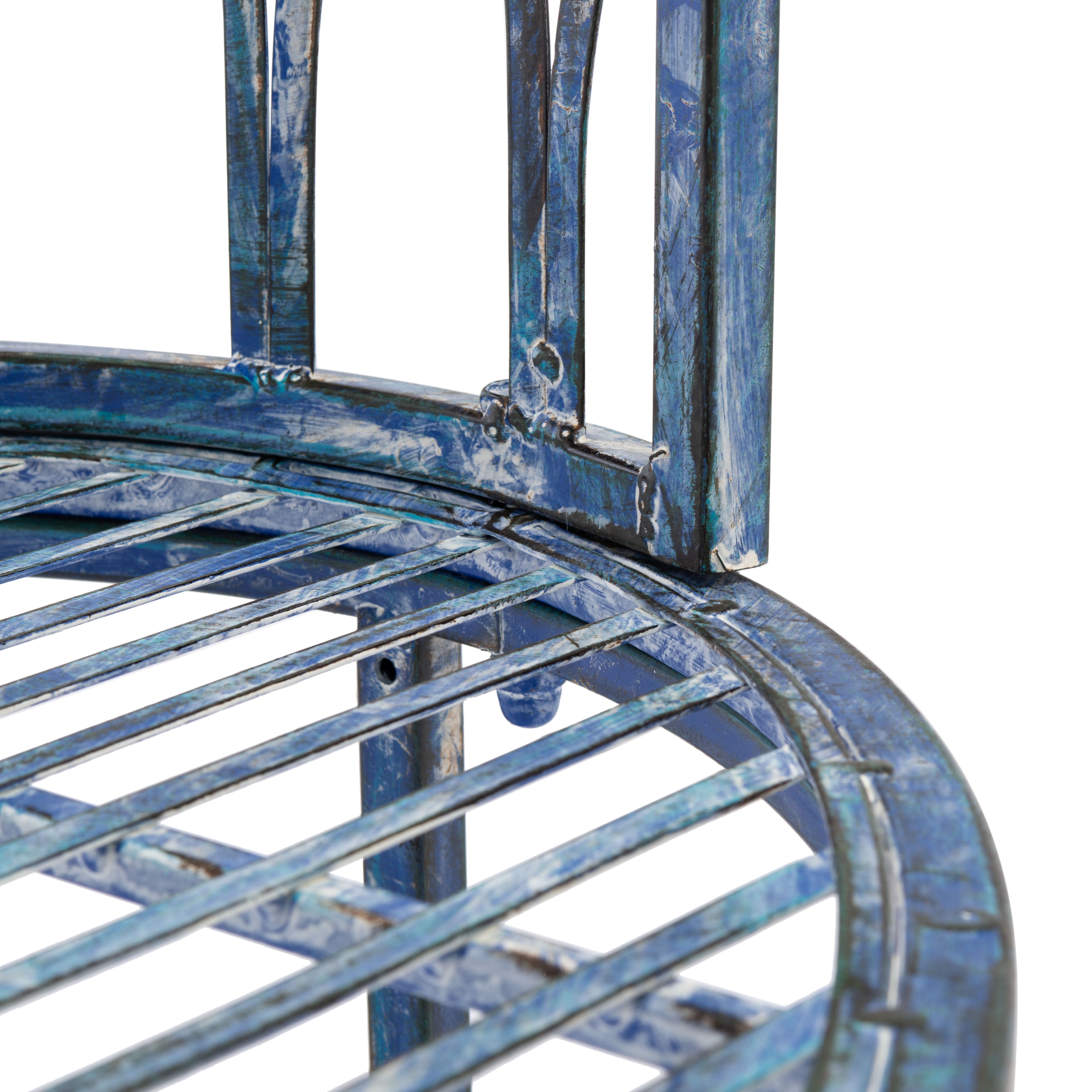 SAFAVIEH Lara Outdoor Patio Kissing Garden Bench, Antique Blue