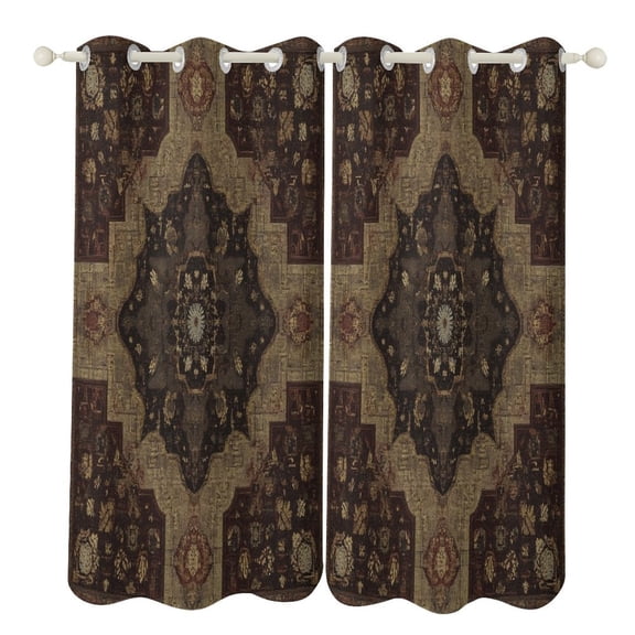 Bohemia 2 Panels Blackout Curtains for Bedroom Living Room Drapes Kitchen Room Window Blackout Curtain Grommet