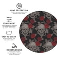 thumbnail image 4 of Kll Round Shape Drink Coasters Set Of 4,Pu Leather Absorbent Coasters Set Decorative Coffee Cup Coasters Housewarming Gift For Home Decor-Skull And Red Roses, 4 of 9