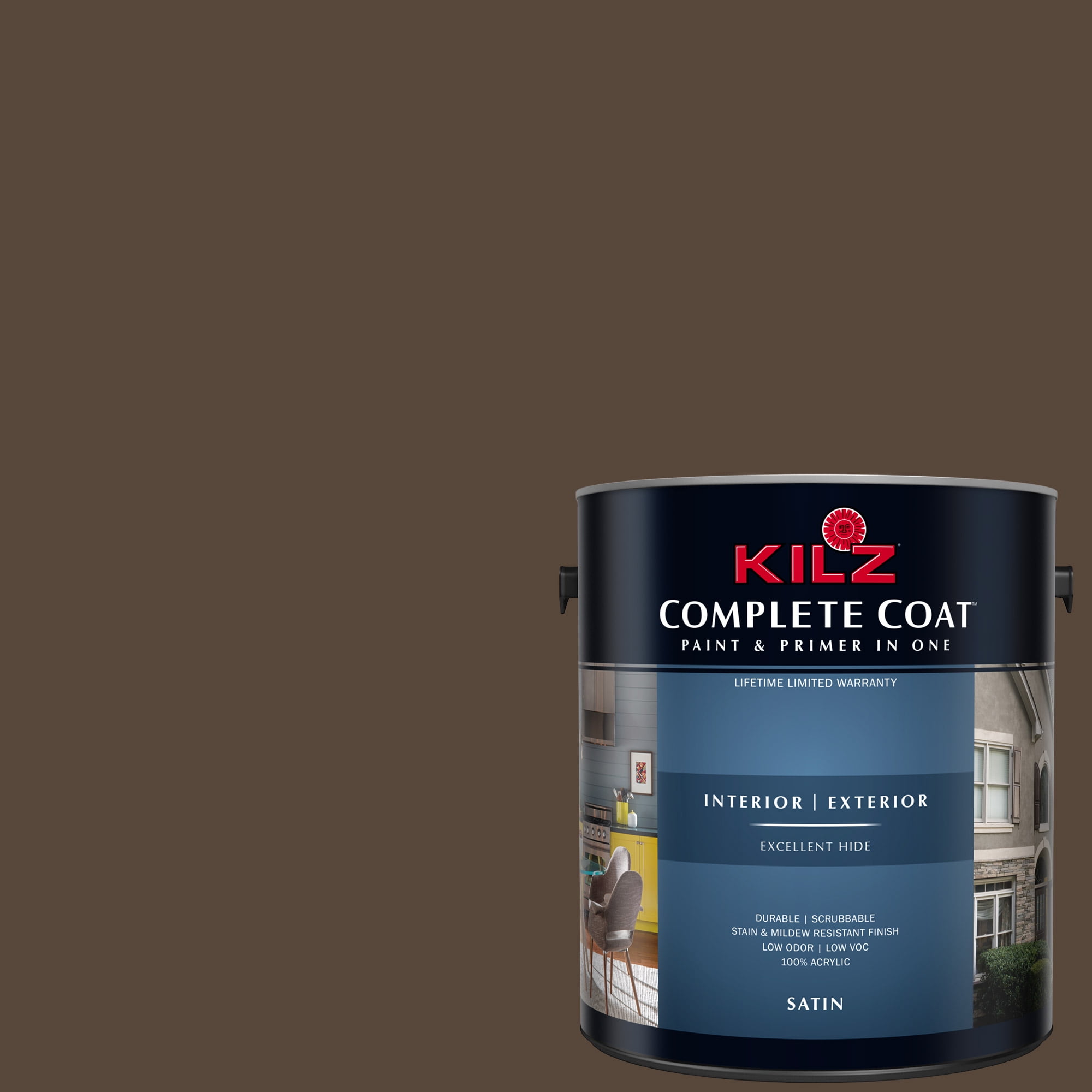 Coffee Grounds Kilz Complete Coat Interior Exterior Paint Primer In One Ll110 Walmart Com Walmart Com