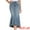 Grey Blue, variant on DARING DIVA Women's High Waist Raw Hem Fishtail Midi Skirt with Pockets XS Medium Blue