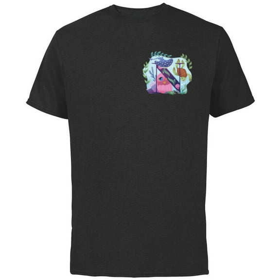 Disney and Pixar Alphabet Monogram Letter N for Finding Nemo - Short Sleeve Cotton T-Shirt for Adults - Customized-Black