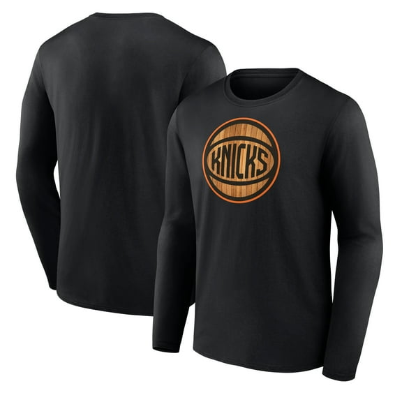 Men's  Black New York Knicks Hardwood Long Sleeve T-Shirt