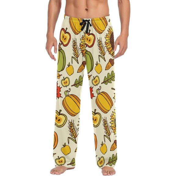 GZHJMY Thanksgiving Day Pumpkin Pajama Pants For Men, Men's Separate Bottoms, Lounge Pants with Pockets, Christmas New Year Birthday Gifts, X-Large, Christmas New Year Birthday Gifts, X-Large