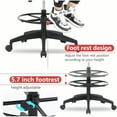 thumbnail image 5 of Drafting Chair Tall Office Chair Adjustable Swivel Rolling Mesh Height With Lumbar Support Arms Footrest Mid Back For Adults Standing Desk Drafting Stool Black, 5 of 8