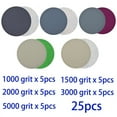 thumbnail image 1 of 25 Pcs 4 Inch Hook&Loop Wet/Dry 1000 1500 2000 3000 5000 Grit Sand Paper Discs, 1 of 9