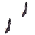 thumbnail image 2 of Guardurnaity 1 par de guantes largos para mujer, ropa de boda de dedo completo, vestido de novia, guante de codo, decoración Formal de Color Negro 2piezas, 2 of 6