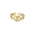 thumbnail image 1 of Anillo de 26 letras chapado en oro de acero de titanio Anillo de dedo índice de apertura en inglés Anillo hueco Wmkox8yi  sjalhkljlk1977, 1 of 1