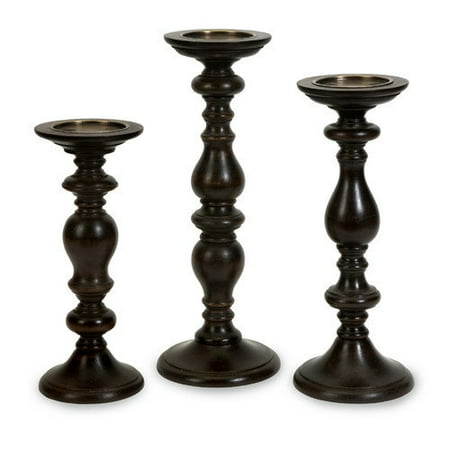 Wildon Home 3 Piece Mango Wood Candlestick Set