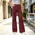 thumbnail image 6 of Levmjia Women High Waisted Cargo Pants Wide Leg Bootcut Multi Pockets Casual Workwear Trousers with Button Zipper Closure, 6 of 8