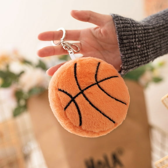 Plush Keychain Cute Basketball Plush Soft Stuffed Keychain Toys Gift Charm for Bags and Keys