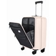thumbnail image 1 of RED VELVET Maleta Carry On de Cabina Rígida de Viaje, con Puerto USB, Candado de Seguridad TSA Integrado y Ruedas Dobles 360°. Equipada con Acceso Frontal para Laptop y Tablet. (BEIGE), 1 of 7