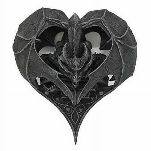Ebros Gift Dragon Heart Stone Finish Resin Decorative Figurine