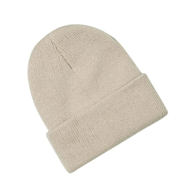 Pisexur Baby Hats Solid Color Ribbed Knit Beanie Hats Fashion Fall Winter Warm Soft Skull Caps for Age 0-3 Years