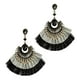 thumbnail image 5 of 2 piezas de pendientes colgantes con borlas, elegantes pendientes de diamantes de imitación para mujeres y niñas Negro, 5 of 9