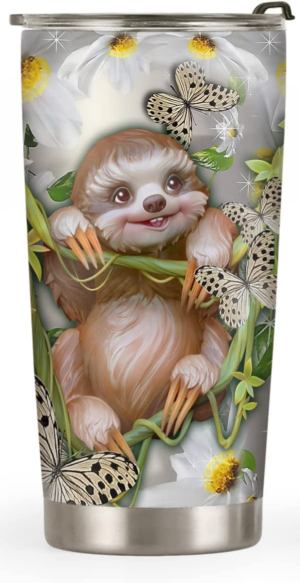 Floral Sloth Tumbler, Sublimation Tumbler – Love In The City Shop