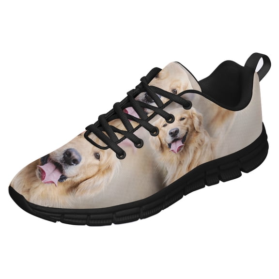 Golden Retriever Shoes for Men Women Running Sneakers Breathable Casual Sport Tennis Shoes Black Size 3.5