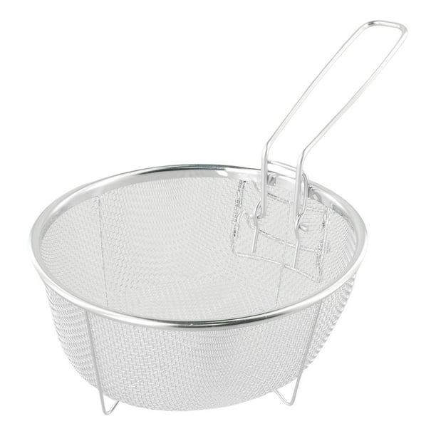 Cesta para freír de acero inoxidable de alambre redondo con asa desmontable