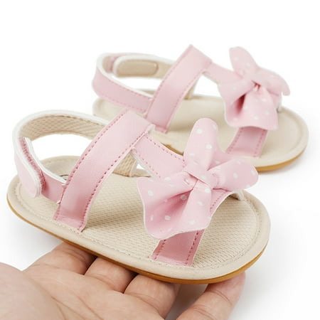 

Cathalem Slides for Toddlers Girls Girls Open Toe Bowknot Shoes First Walkers Shoes Summer Toddler Jelly Sandals Pink 0 Months