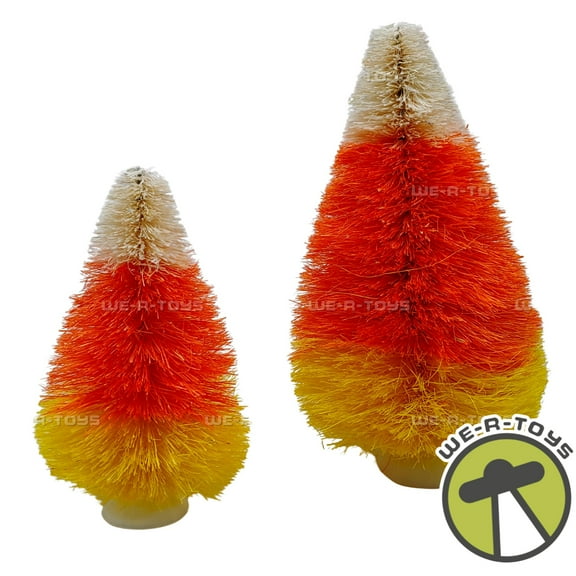 Department 56 Halloween Village Accessories Candy Corn Trees Set of 2 NEW