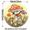 thumbnail image 3 of PRATYUS Mushrooms Green Field Wall Clock Silent Mechanical Movement 10x10in, 3 of 8