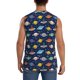 thumbnail image 4 of Fotbe Planets And Stars Men's Camiseta sin Mangas Estampada para Hombres, Playera Casual para Gimnasio, Entrenamiento, Playa-3X-Large, 4 of 7