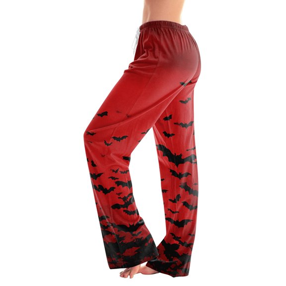 Womens Halloween Pajama Pants Cute Halloween Print Stretch Comfy Lounge Pants Casual Sleepwears
