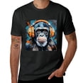 thumbnail image 2 of Wuche   Animal Gorilla with Earphones, Designed Shirt, Art Display, T-shirt Lover Gift Casual Breathable Men's, Women's, Boys', Girls', Children'sC Black, 2 of 4