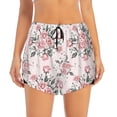 thumbnail image 2 of Picia Rose Flowers Pattern Women's 2 in 1 Athletic Running Shorts High Waisted Workout Casual Gym Sweat Shorts with Comfy Liner Zipper Pockets-Small, 2 of 9