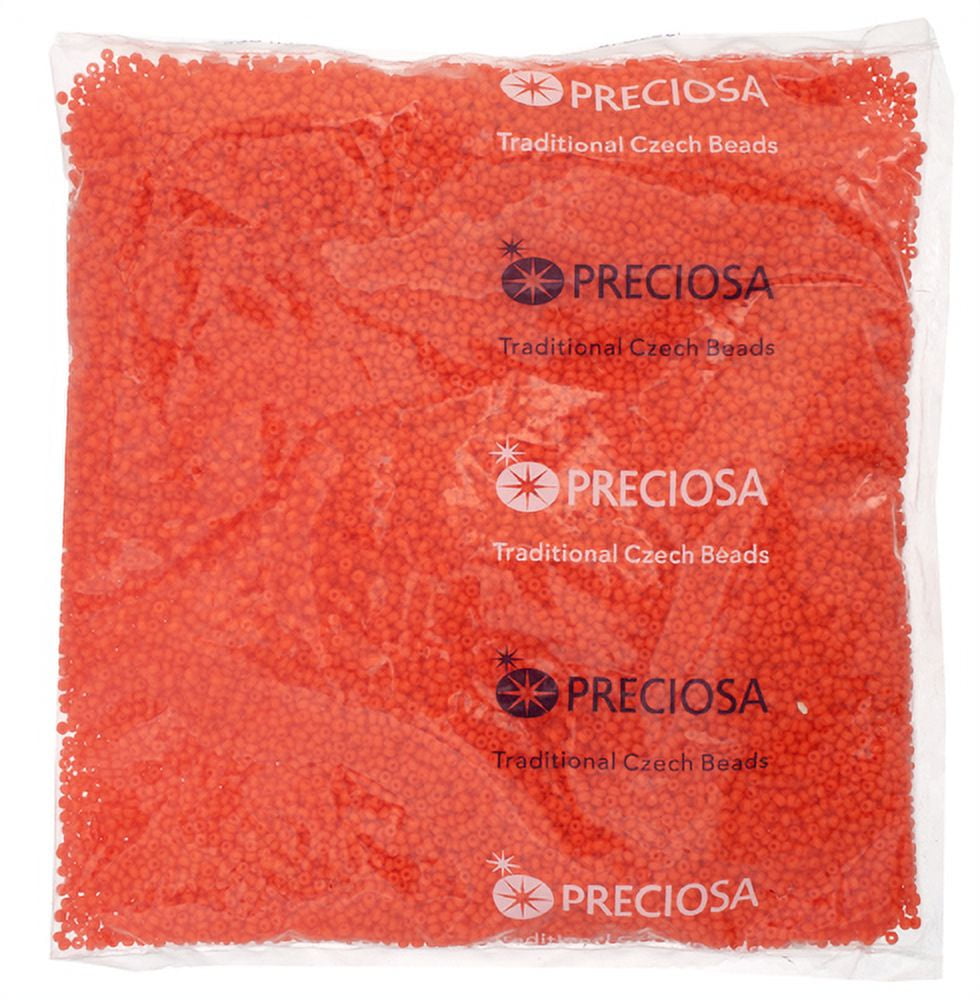 John Bead Czech Glass Seed Beads 11/0 (250g) Opaque Orange Bead