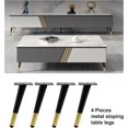 thumbnail image 2 of Paquete de 4 patas de metal para muebles de color negro y dorado, patas de repuesto de 20 cm para soporte de TV, armario de base y armario, 2 of 5