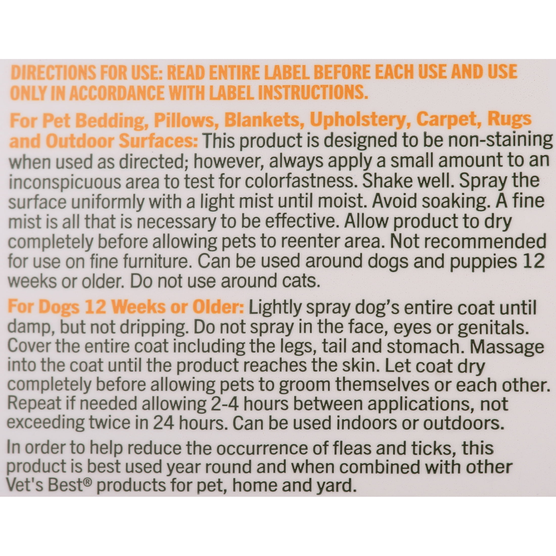 Vet's Best Flea and Tick Home Spray for Dogs - Peppermint Scent - 32oz.