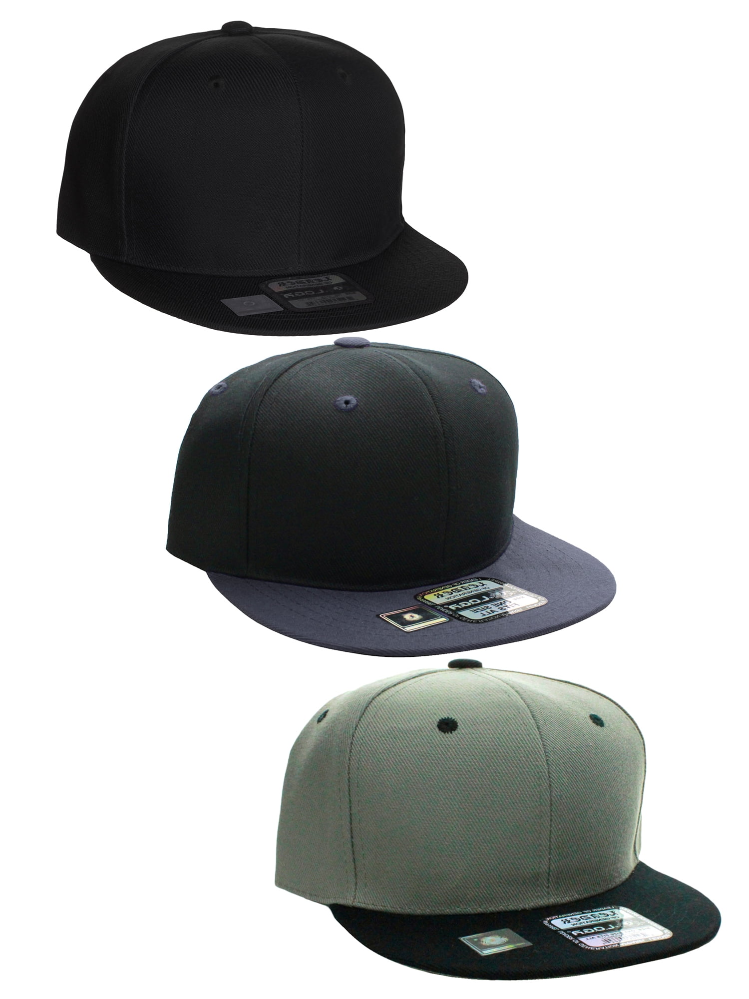 L.O.G.A Kids Youth Plain Flat Bill Snapback Caps More Colors