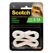Scotch Indoor Fastener, 0.75 in x 1.5ft, White, 1 Set of Strips
